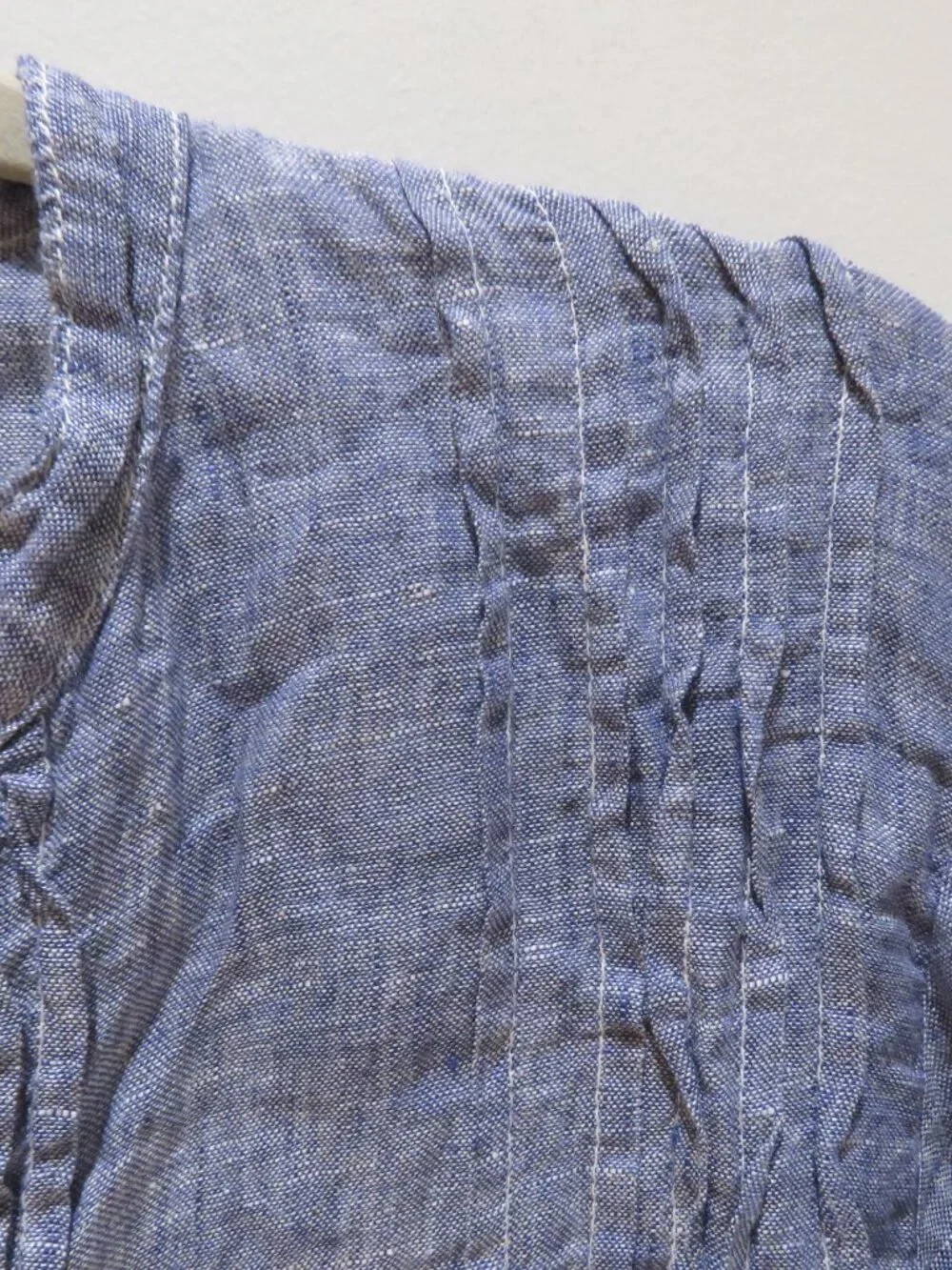 CP SHADES Regina 100% Linen Tunic Light Blue Gauzy Sml Coastal Beach Lagenlook - Picture 4 of 15